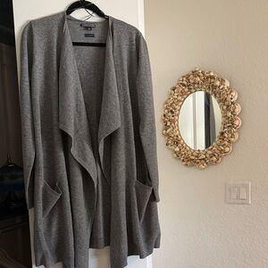 Tommy Hilfiger Charcoal Grey XL Open Front Waterfall Cardigan